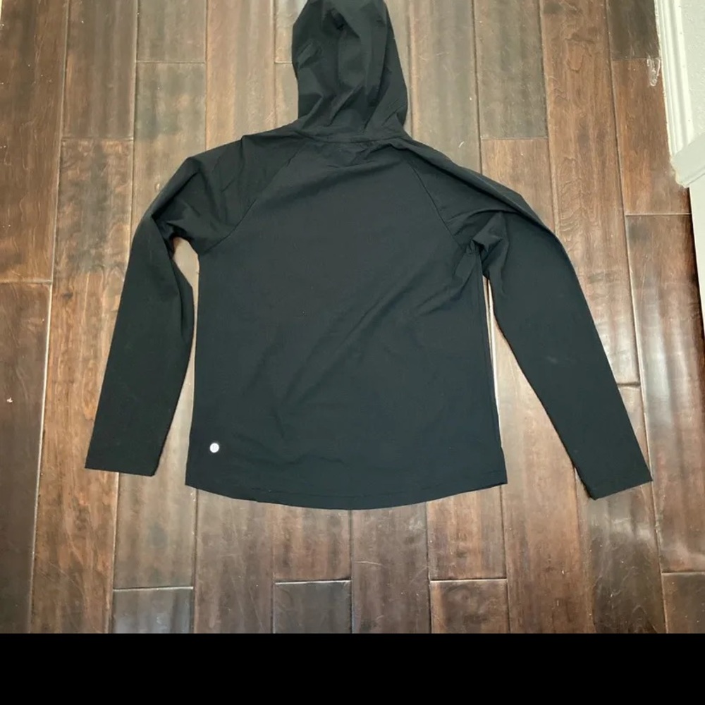 Black Hooded Long Sleeve Shirt